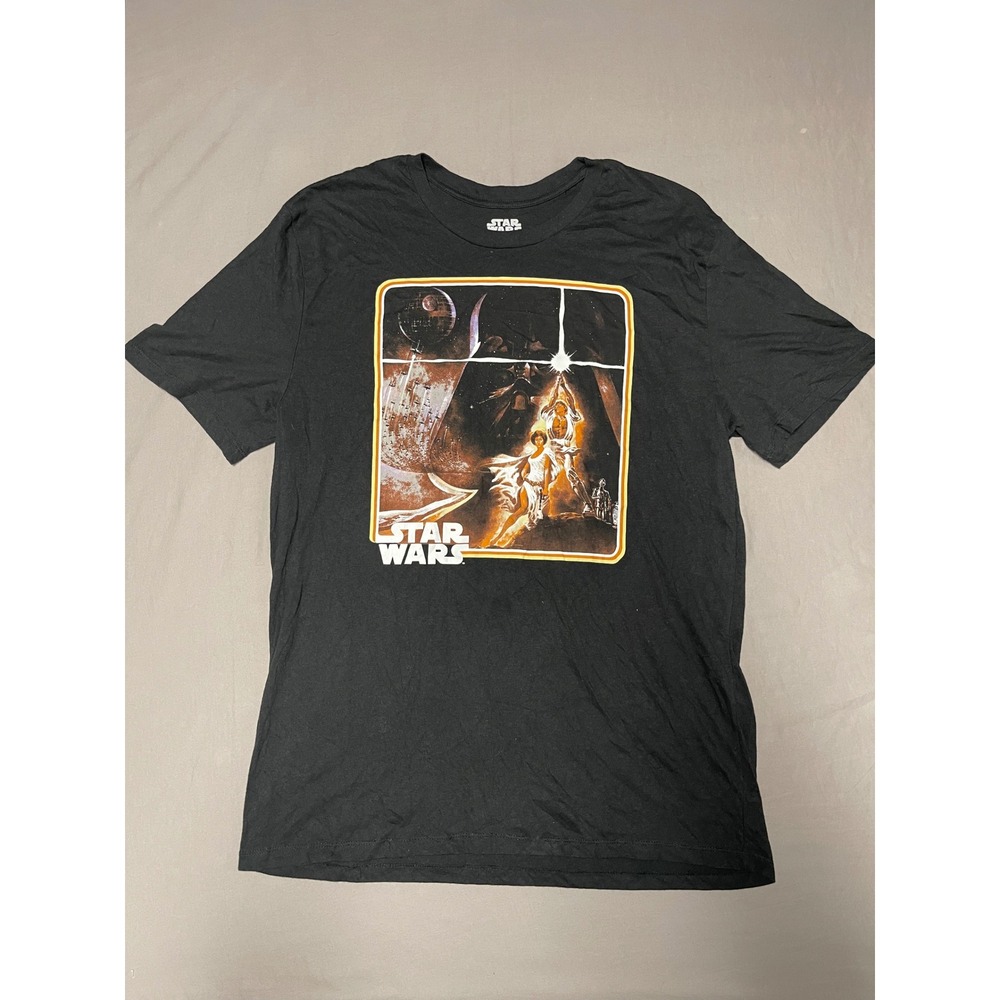 Star Wars Mens T-Shirt 2XL Black Fifth Sun A New Hope Movie Poster Graphic Tee